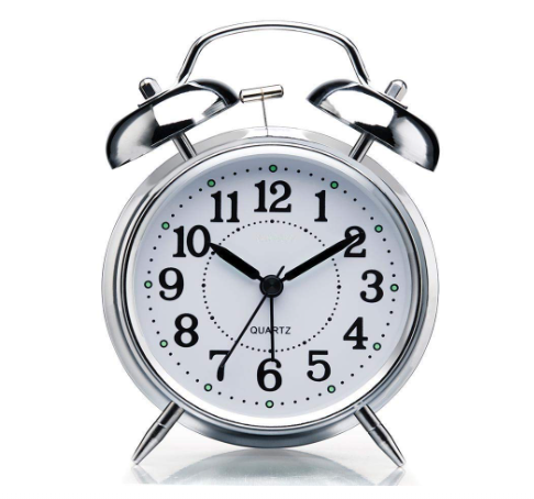 Creative With Night Light Bedside Home Decor Super Loud Double Bell Alarm Clock Number Clock