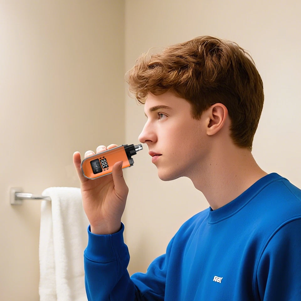 Portable Painless Electric Nose and Ear Hair Clippers with Digital Display