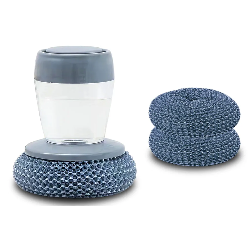 Press Type Cleaning Brush Steel Wire Ball Automatic Liquid Addition Pot