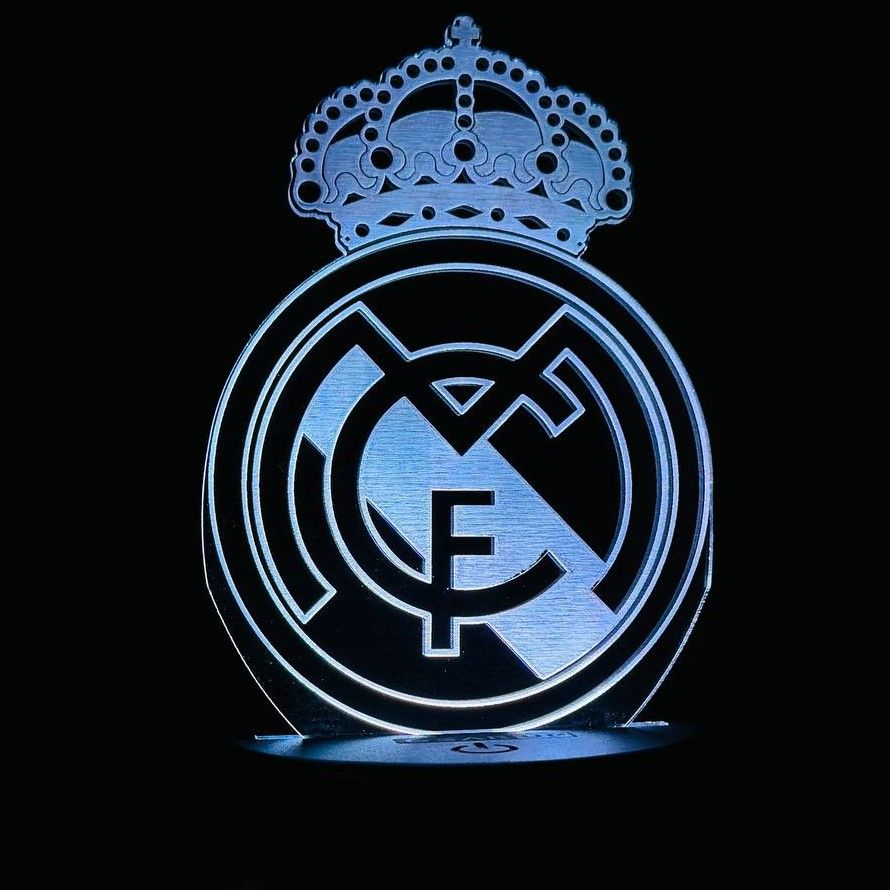 GearUP Acrylic Multicolor Night Lamp Real Madrid FC – Black